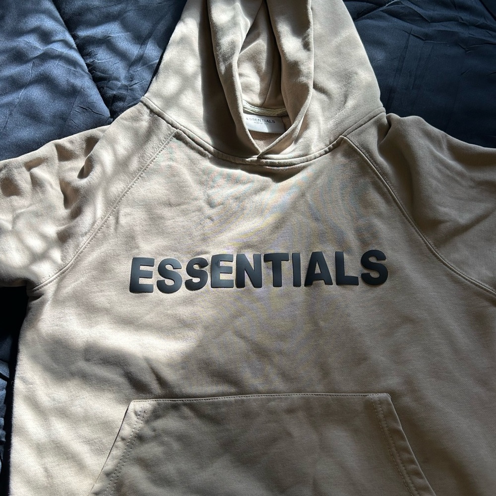 Essentials Fear Of God Beige Hoodie Sweater
